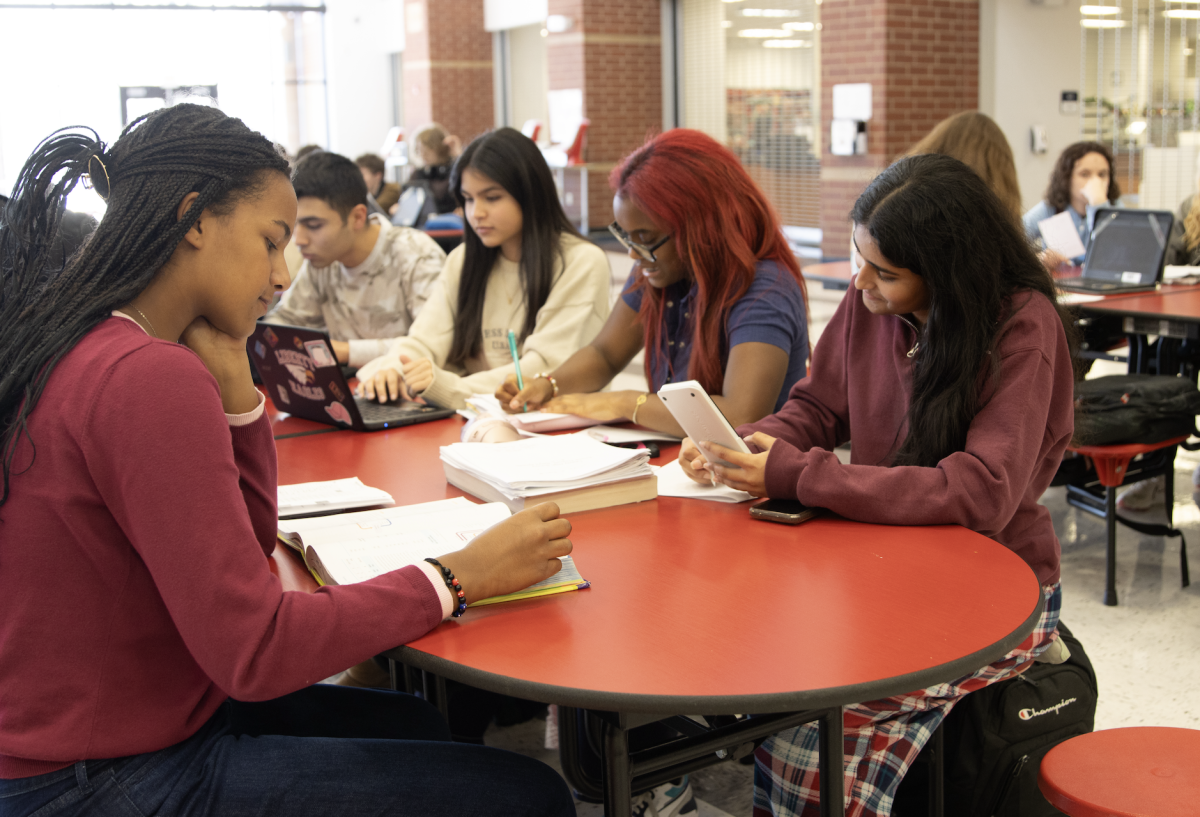 Former Liberty students study at last year's Cookies, Coco, and Cramming. 